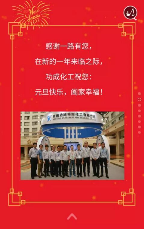 功成化工祝您：元旦快樂，闔家幸福！